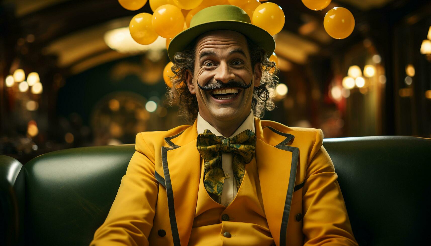 AI generated Smiling man, illuminated city, confident, enjoying nightlife, looking at camera generated by AI photo