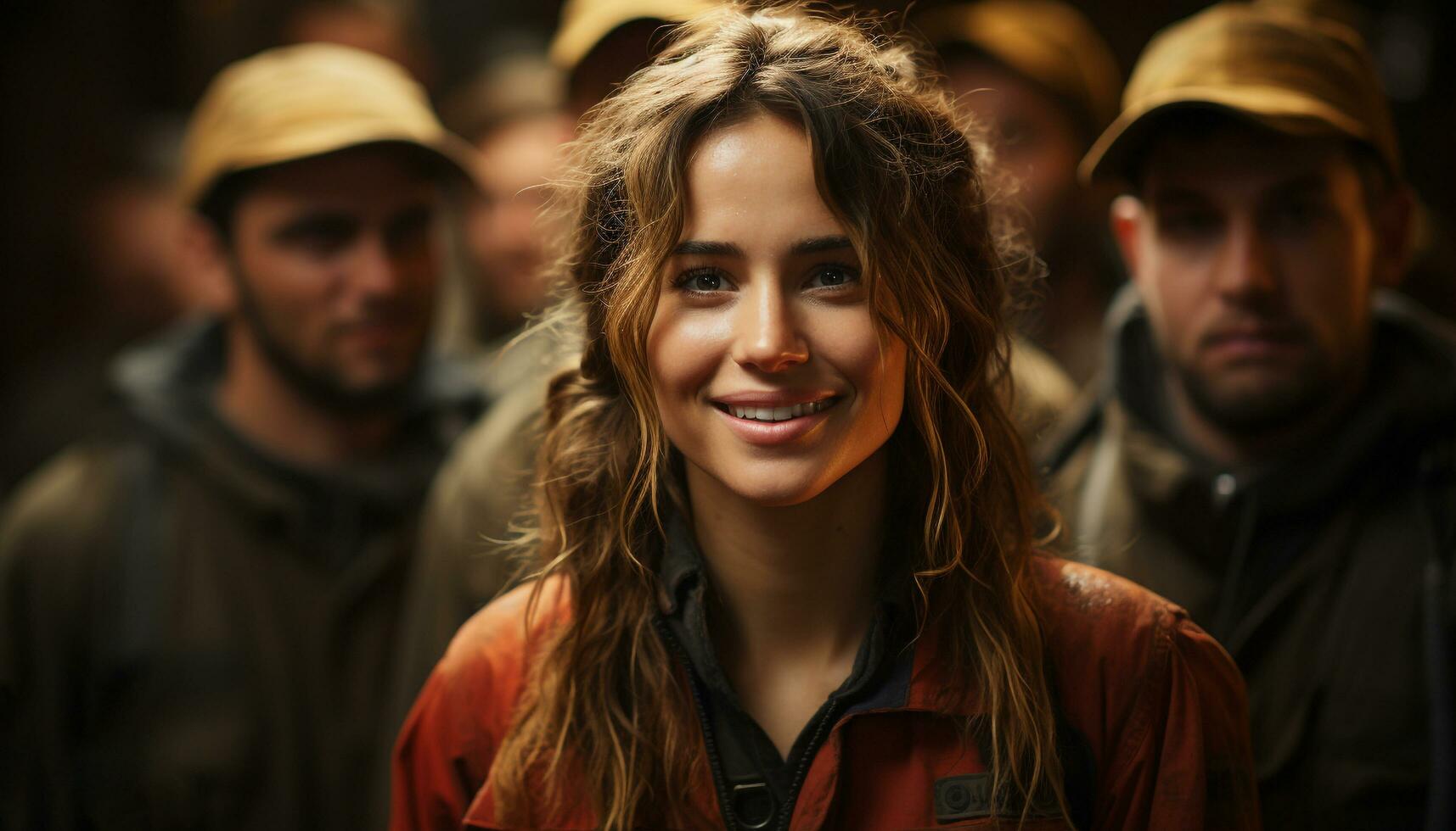 AI generated Young woman with dreadlocks looking confidently at the camera generated by AI photo