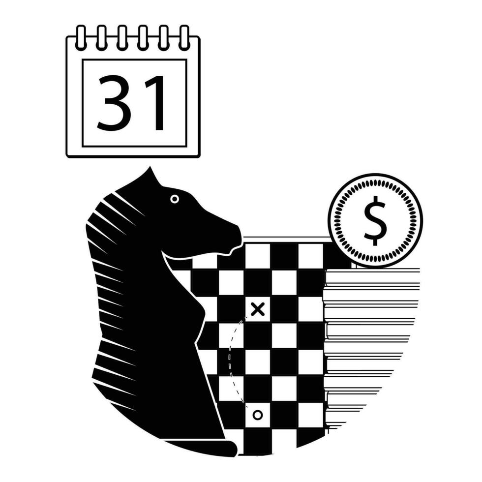 Tactical finance innovation illustration icon. Vector of development and organization strategy