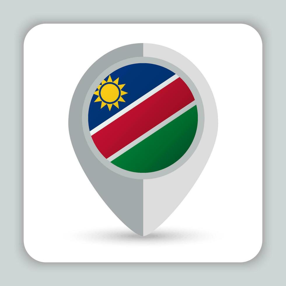 Namibia Flag Pin Map Icon vector