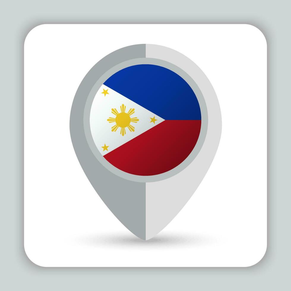 Philippines Flag Pin Map Icon vector