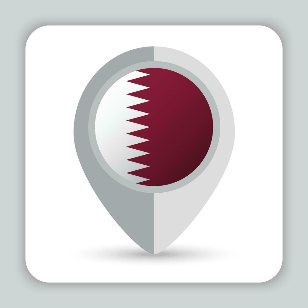 Qatar Flag Pin Map Icon vector