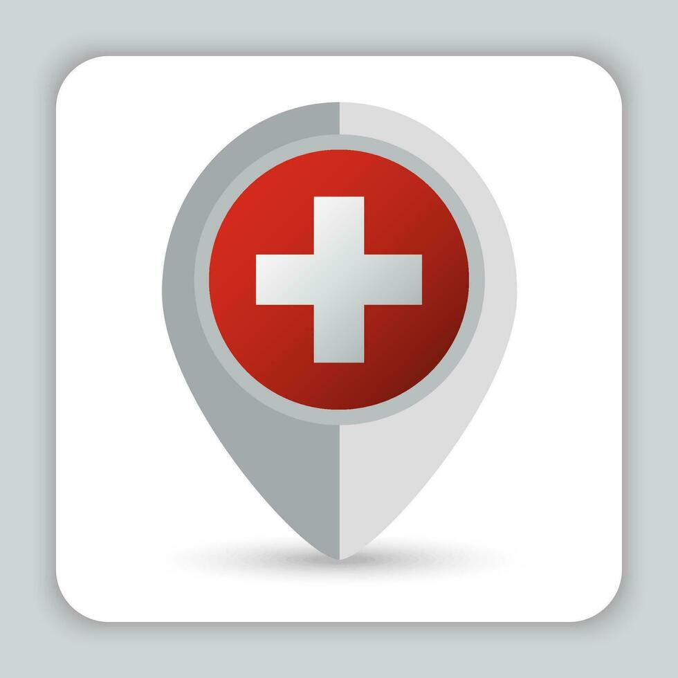Switzerland Flag Pin Map Icon vector