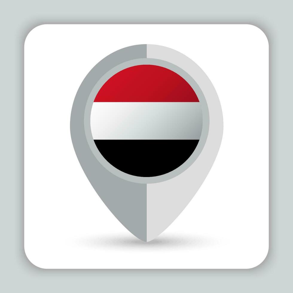 Yemen Flag Pin Map Icon vector