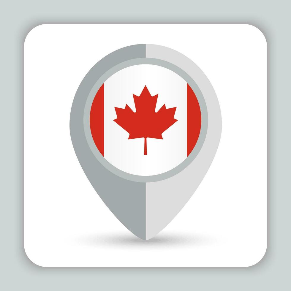 Canada Flag Pin Map Icon vector