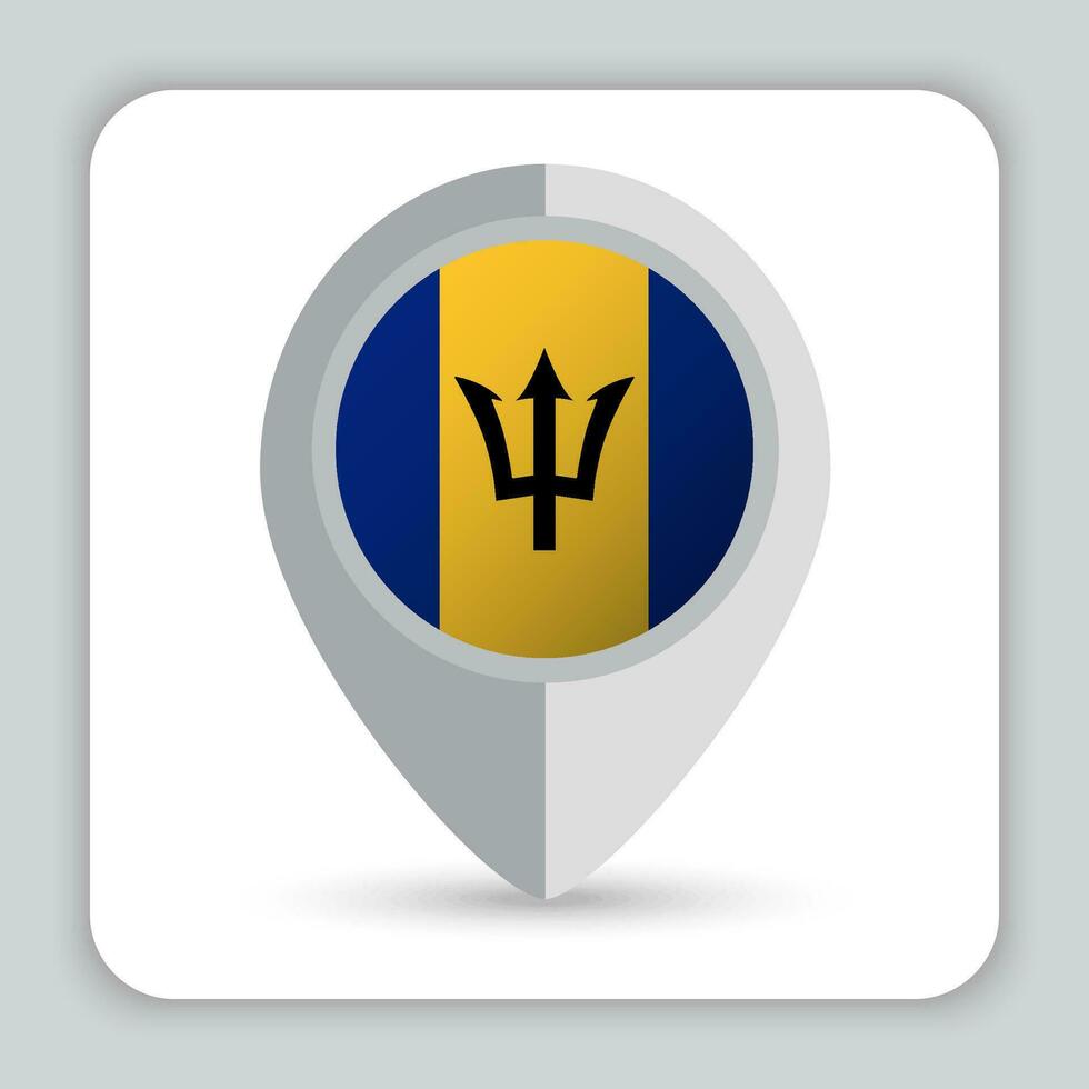 Barbados Flag Pin Map Icon vector