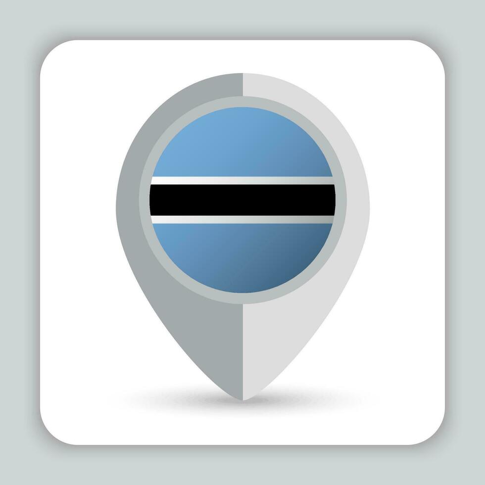 Botswana Flag Pin Map Icon vector