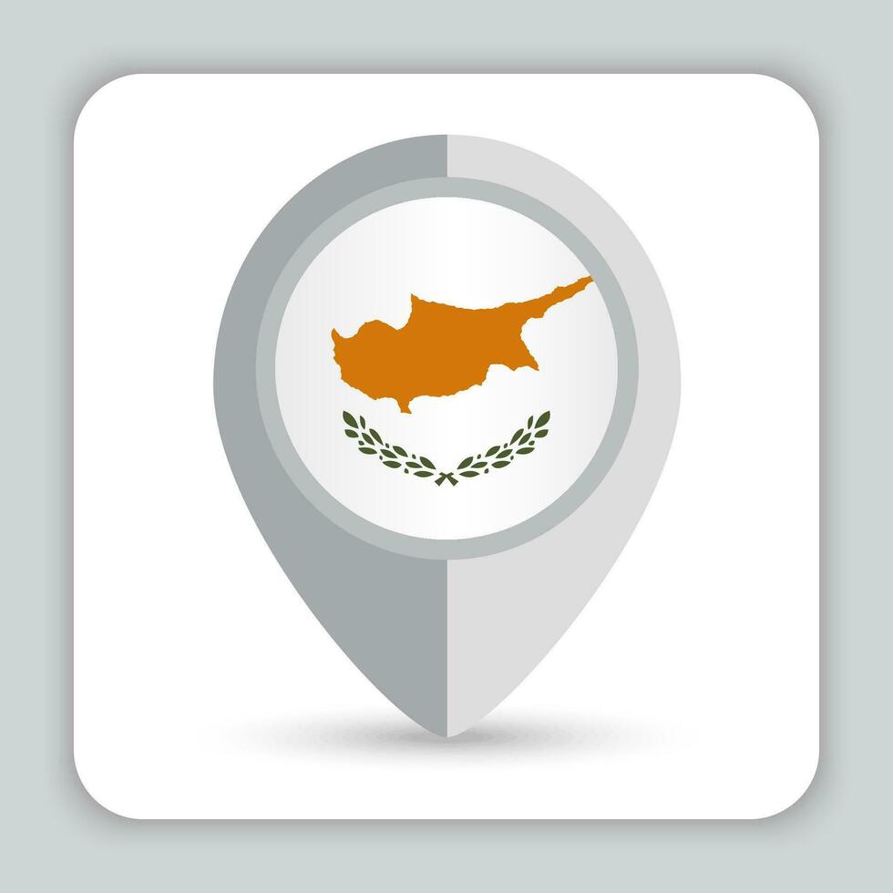 Cyprus Flag Pin Map Icon vector