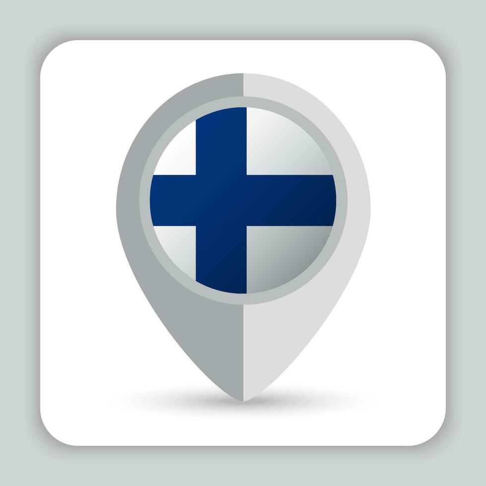 Finland Flag Pin Map Icon vector