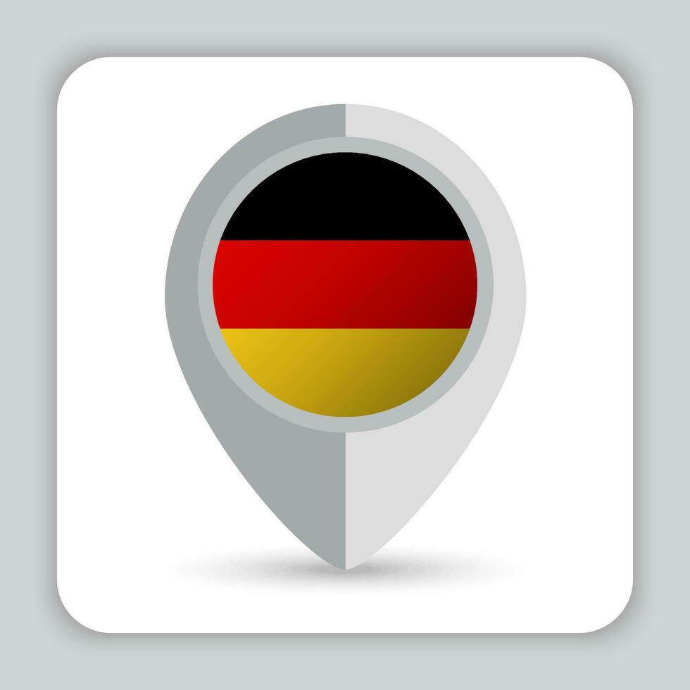 Alemania bandera alfiler mapa icono vector