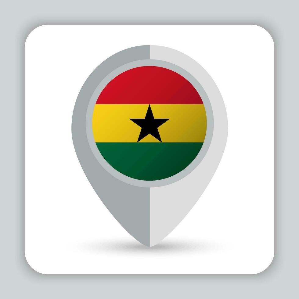 Ghana Flag Pin Map Icon vector
