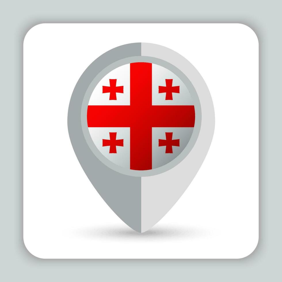Georgia bandera alfiler mapa icono vector