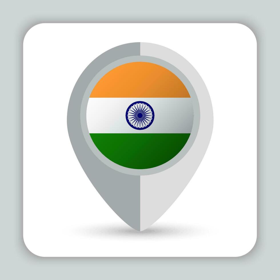 India Flag Pin Map Icon vector