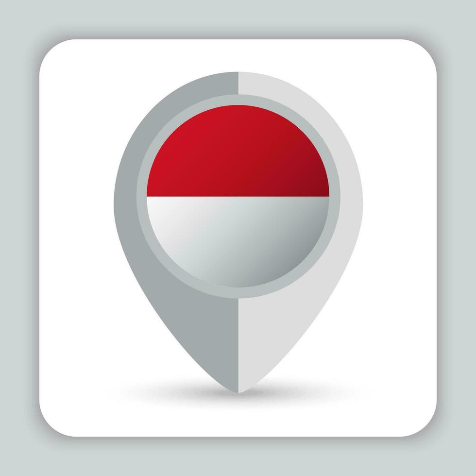 Indonesia Flag Pin Map Icon vector