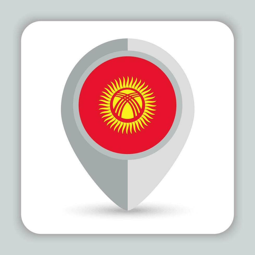 Kyrgyzstan Flag Pin Map Icon vector