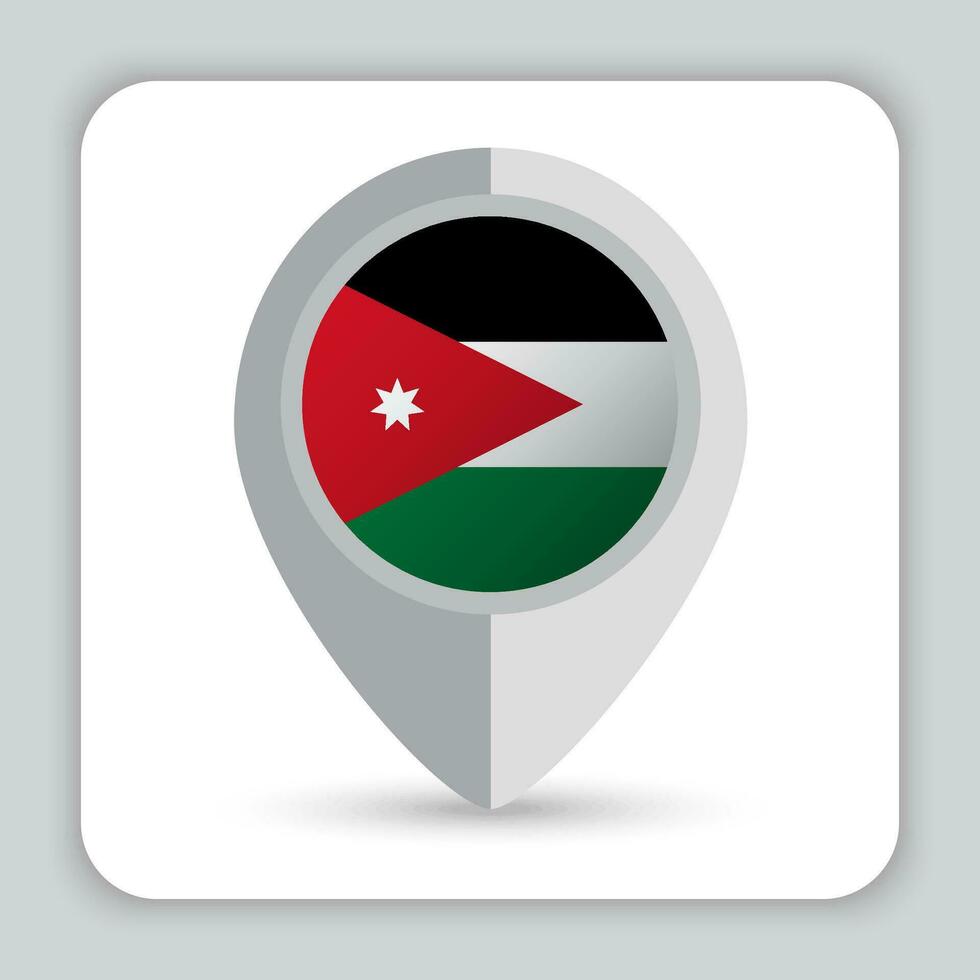 Jordan Flag Pin Map Icon vector