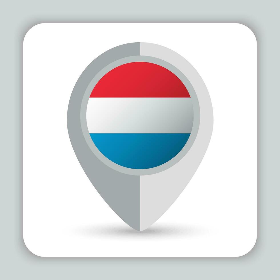 Luxembourg Flag Pin Map Icon vector