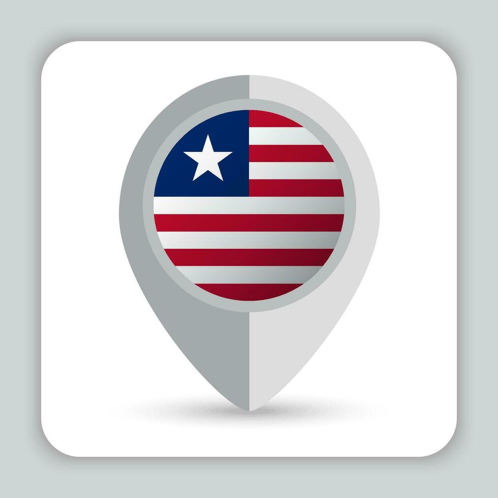 Liberia Flag Pin Map Icon vector