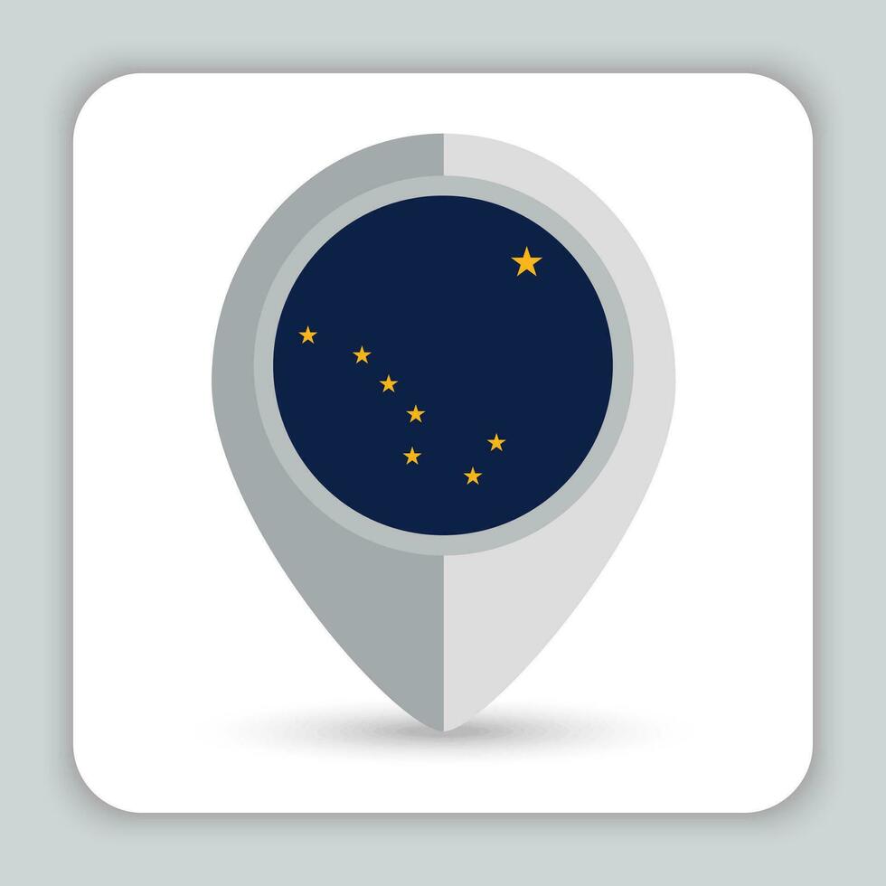 Alaska Flag Pin Map Icon vector