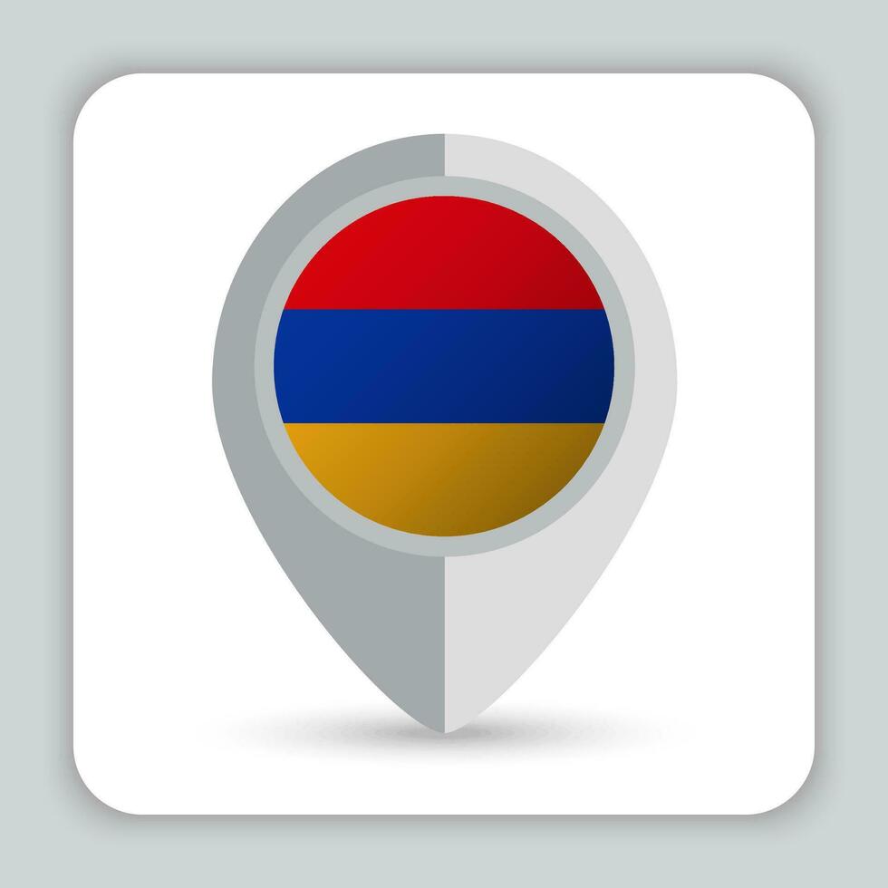 Armenia Flag Pin Map Icon vector