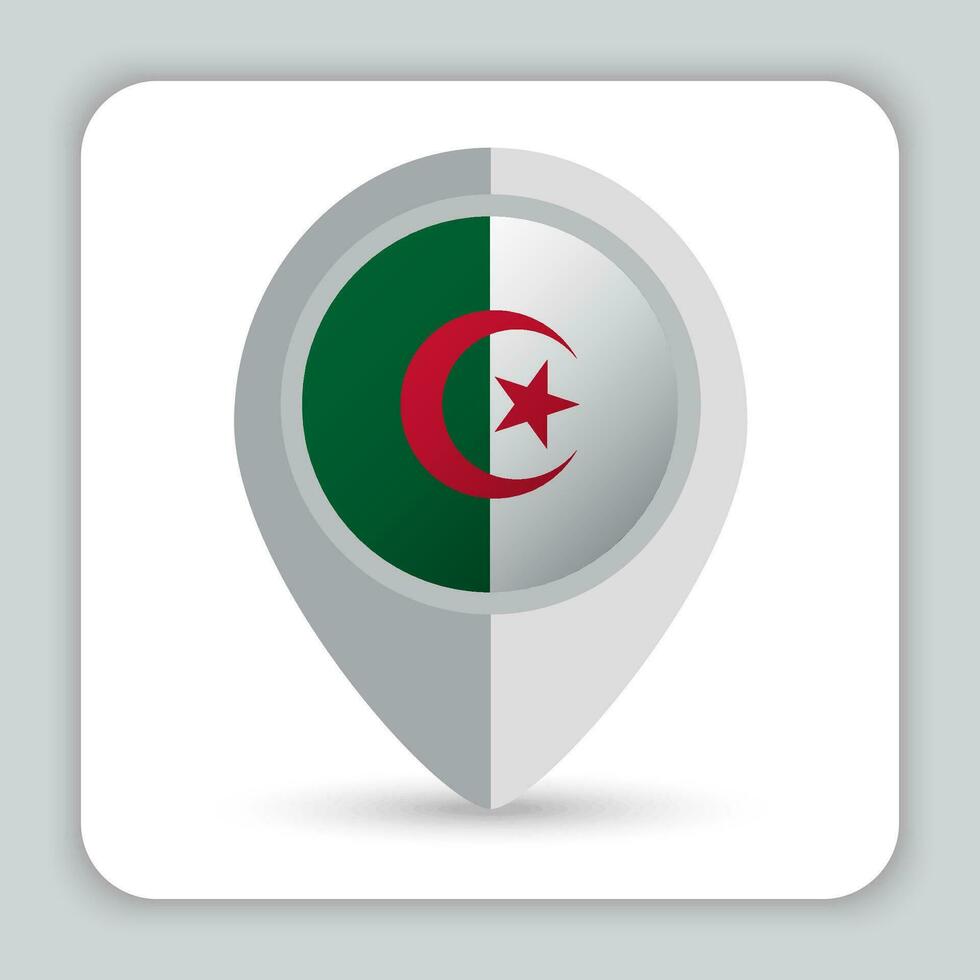 Algeria Flag Pin Map Icon vector