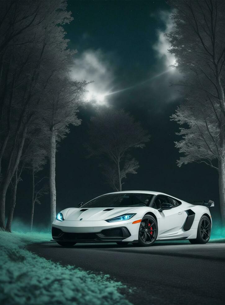 AI generated Super car in day and night photo