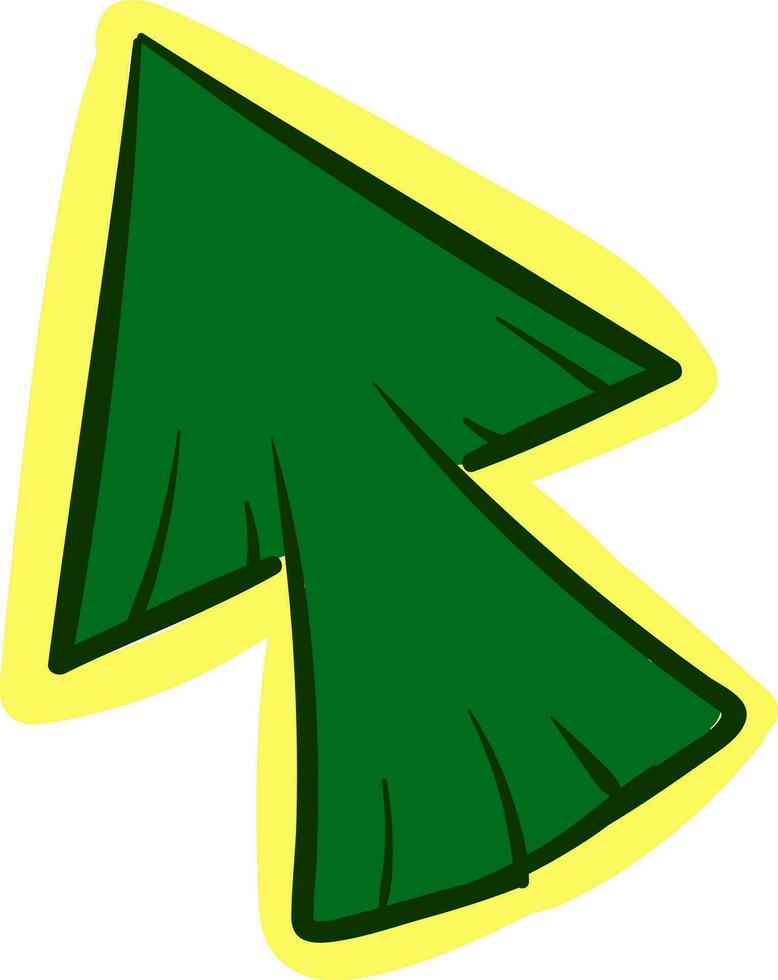 A green arrow click cursor mouse pointer iconLong green arrow up left vector or color illustration