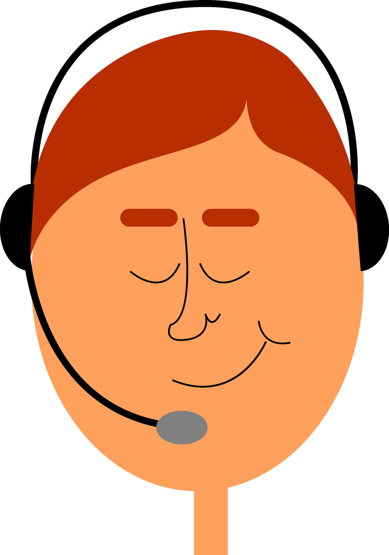 A telephone operator with his headsetA phone operator vector or color