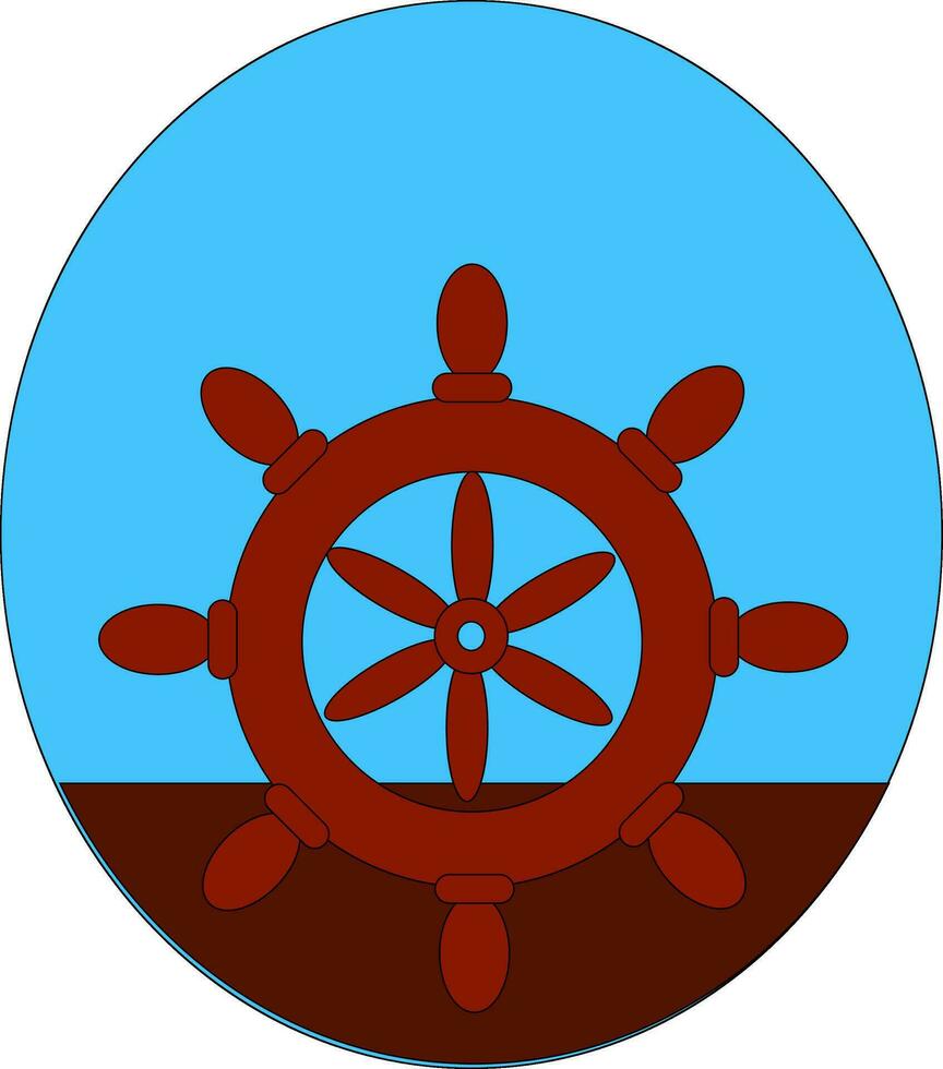 A maroon-colored ships steering wheelHelm vector or color illustration