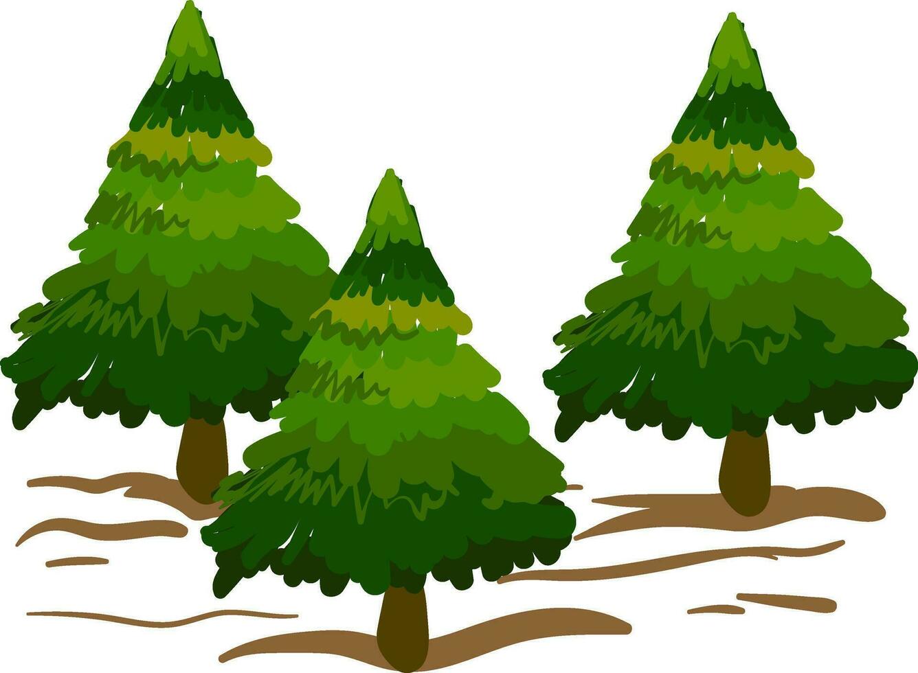 Clipart of spruce treesXmas trees vector or color illustration