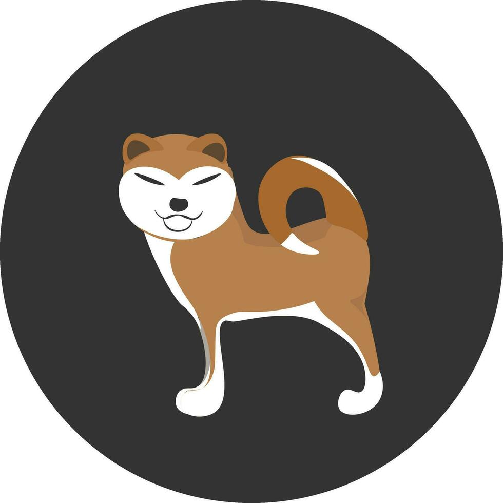 Image of akita, vector or color illustration.