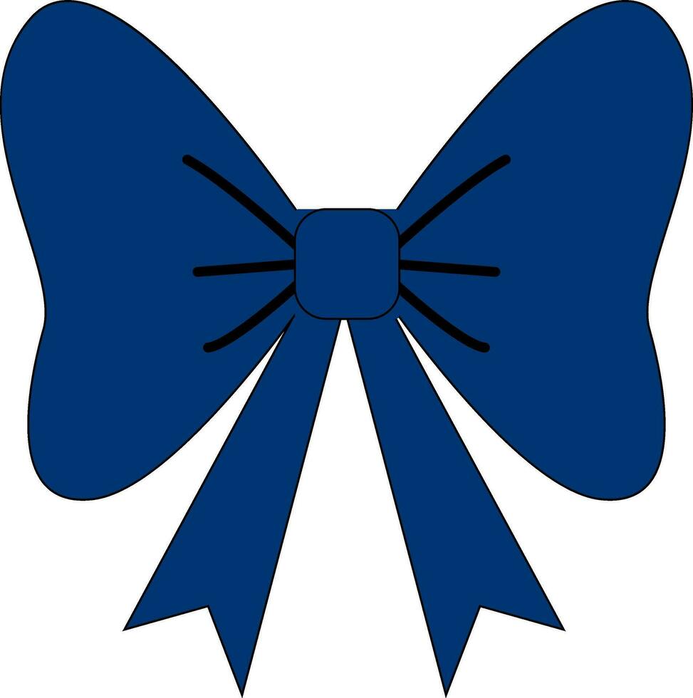 Image of blue bow-tie, vector or color illustration.