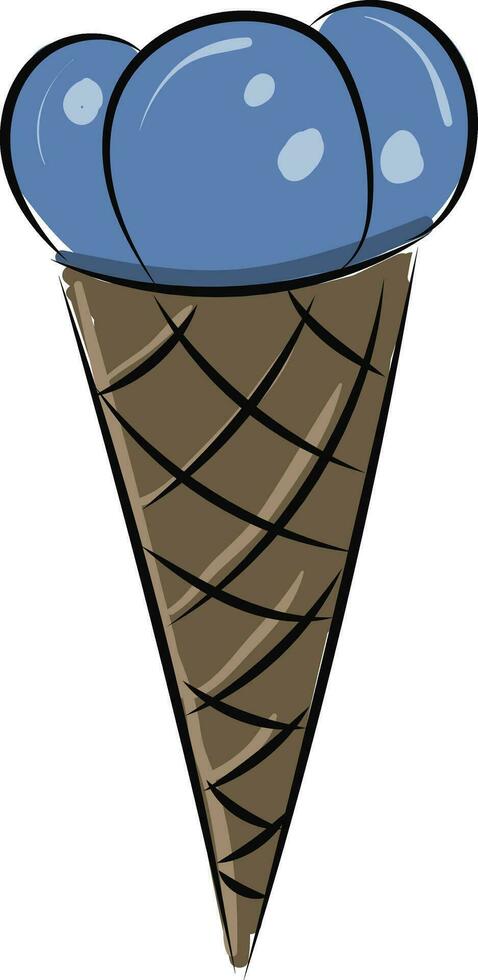 imagen de azul hielo crema - cono hielo crema, vector o color ilustración.