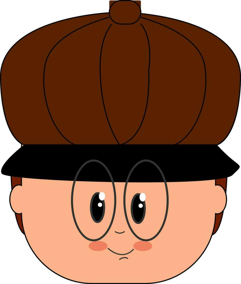 Image of character-in-hat  boy wearing hat, vector or color illustration.