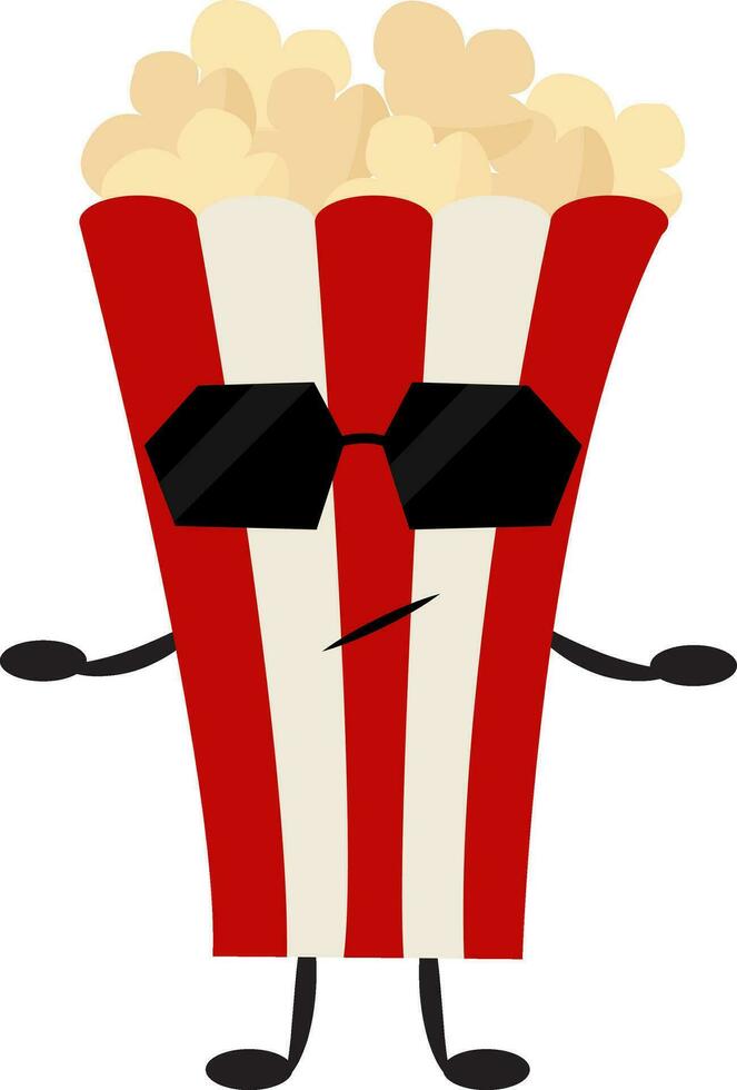 Image of cool pop corn, vector or color illustration.