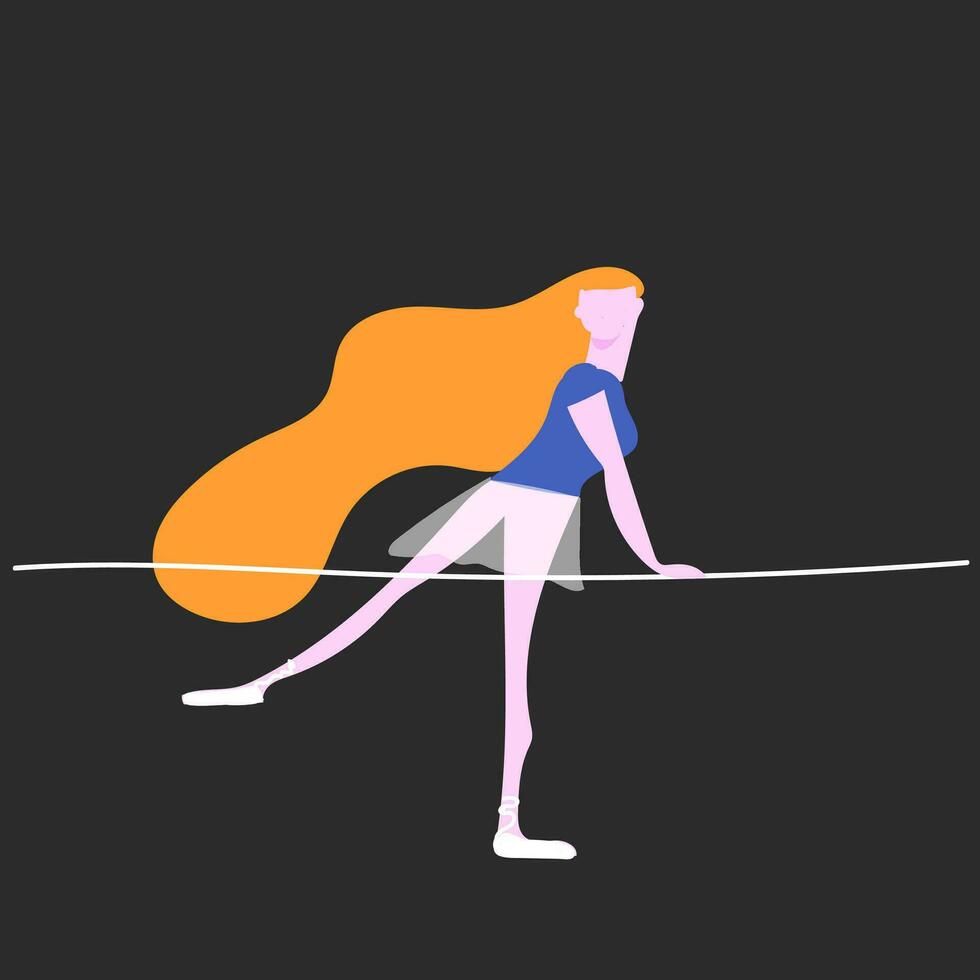 Image of dancer, vector or color illustration.