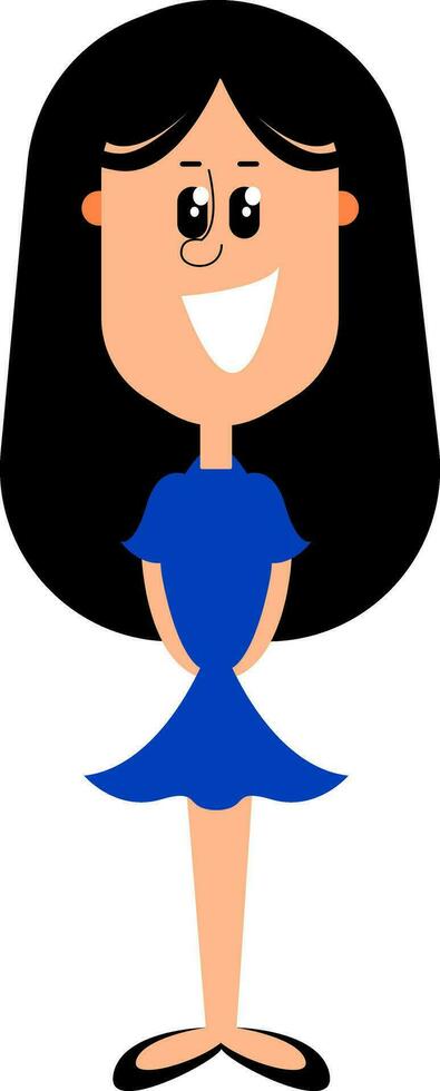 Girl character, vector or color illustration.