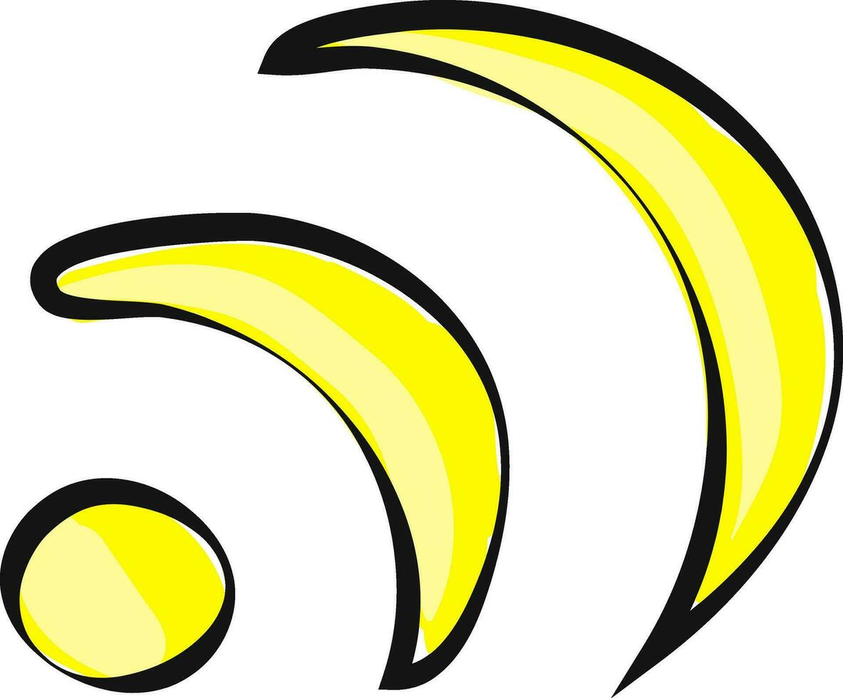 A yellow color illustration of Wi-Fi, vector or color illustration.