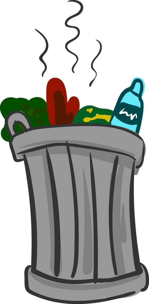 Portrait of the stinking garbage, vector or color illustration