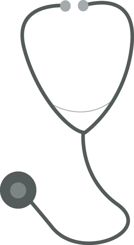 A grey stethoscope vector or color illustration