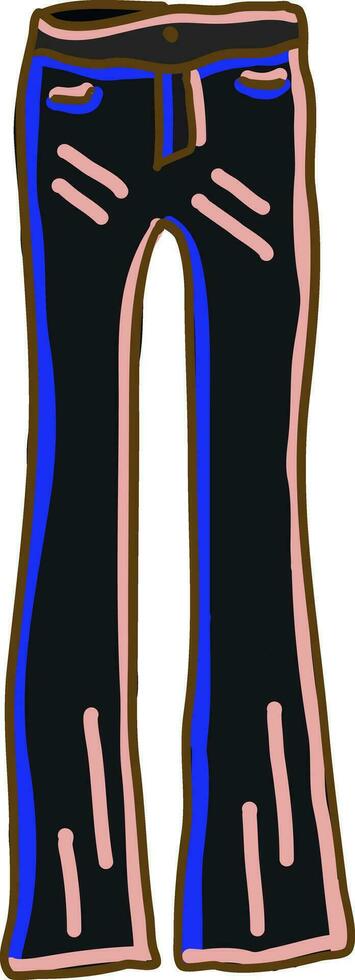 Blue pants, illustration, vector on white background.