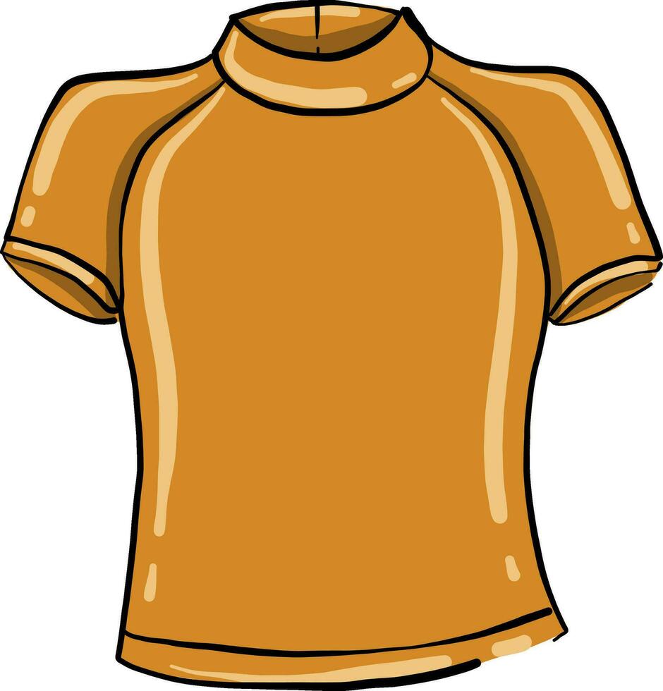 Orange sports shirt, illustration, vector on white background