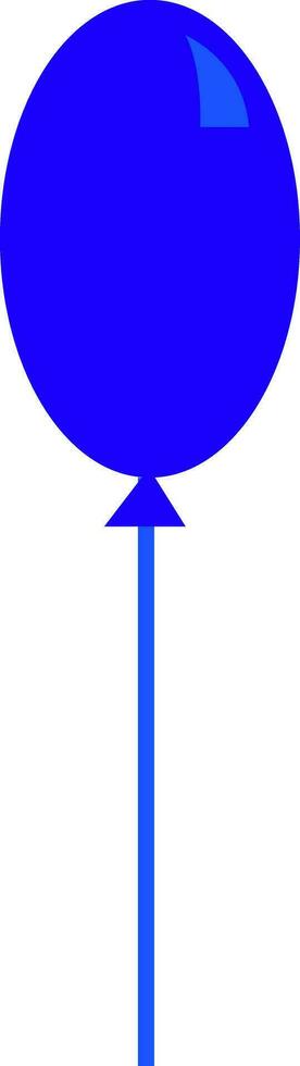 A blue balloon attached to a long straw-like stick for children to hold and play vector color drawing or illustration