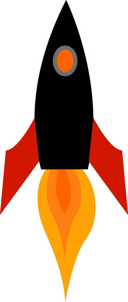 A rocket is set ready to start its interstellar journey vector color drawing or illustration