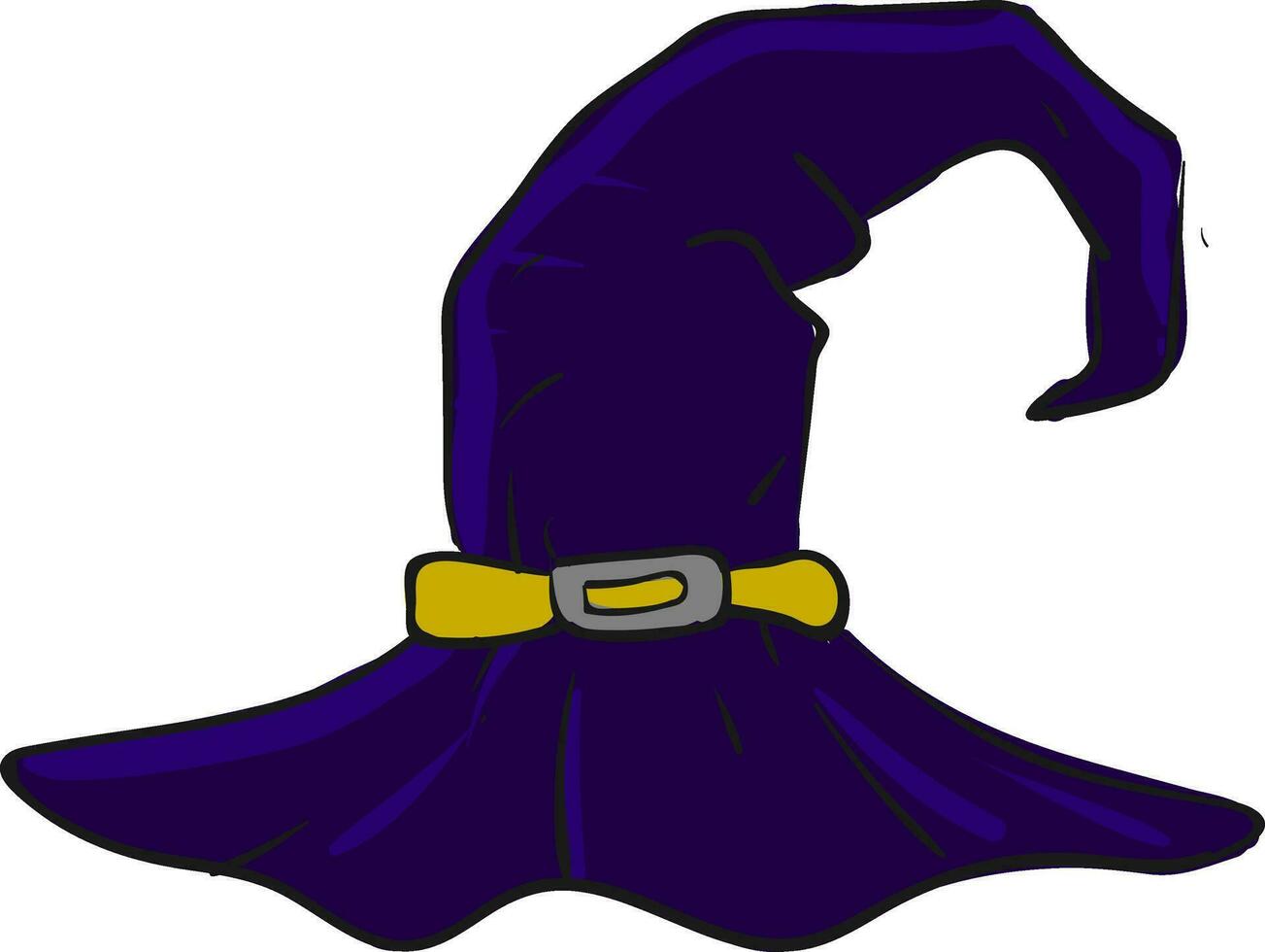 A violet-colored witch hat vector or color illustration