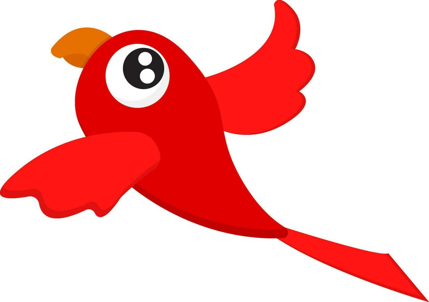 A cute little cartoon red-colored parrot vector or color illustration