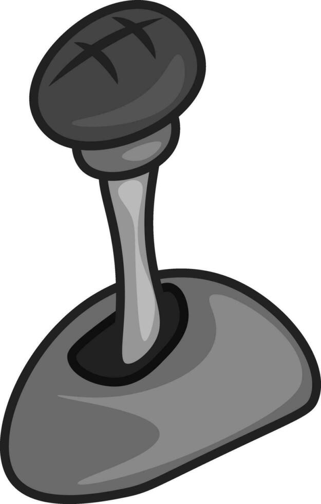Grey-colored cartoon shifting gearGear shiftShifter vector or color illustration