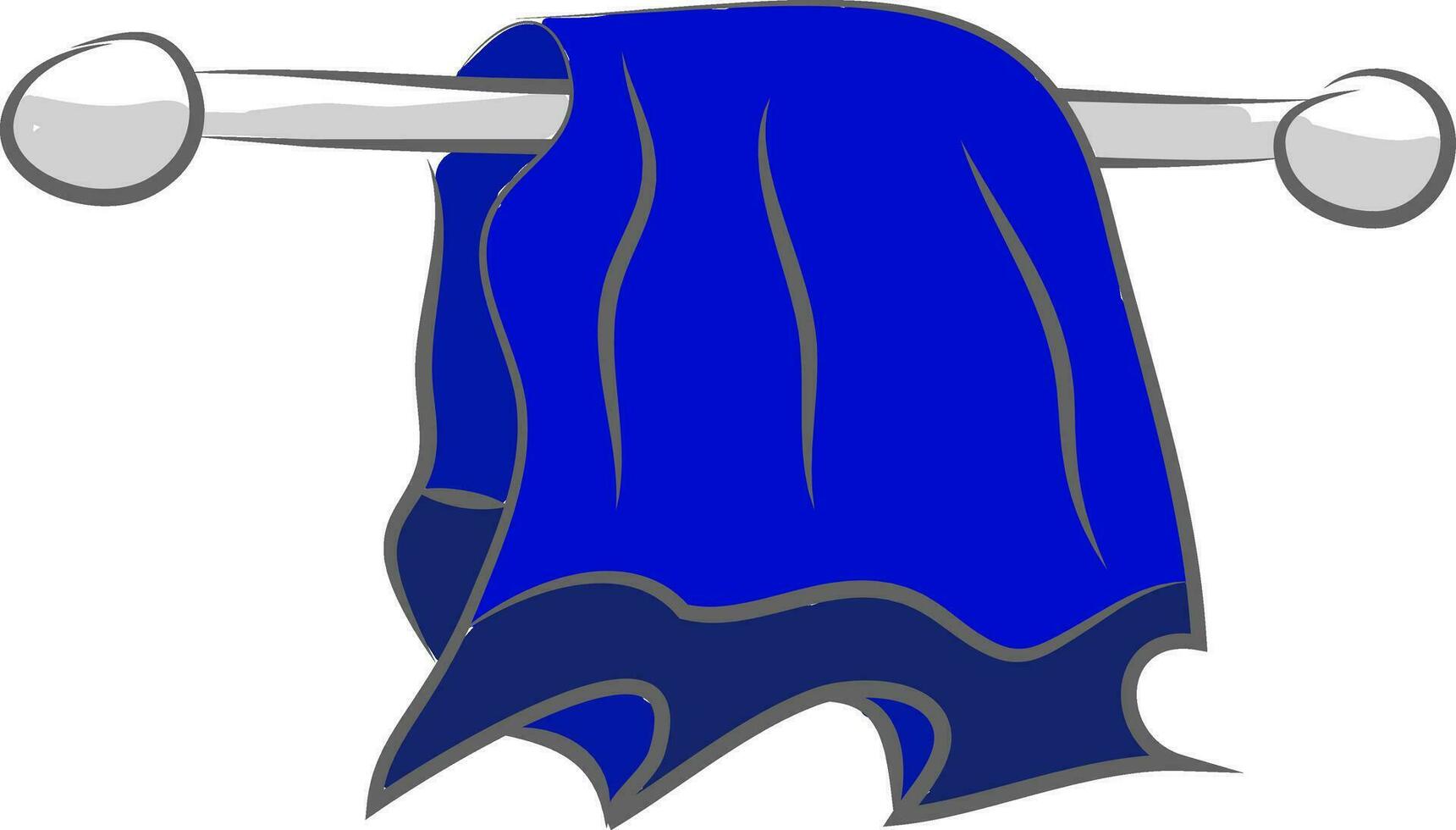 de color azul dibujos animados toalla en un hierro toalla carril poseedor vector o color ilustración
