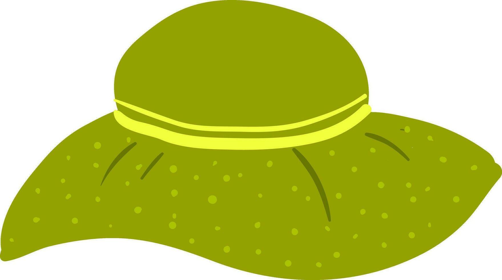 A green-colored cartoon hat of a woman vector or color illustration