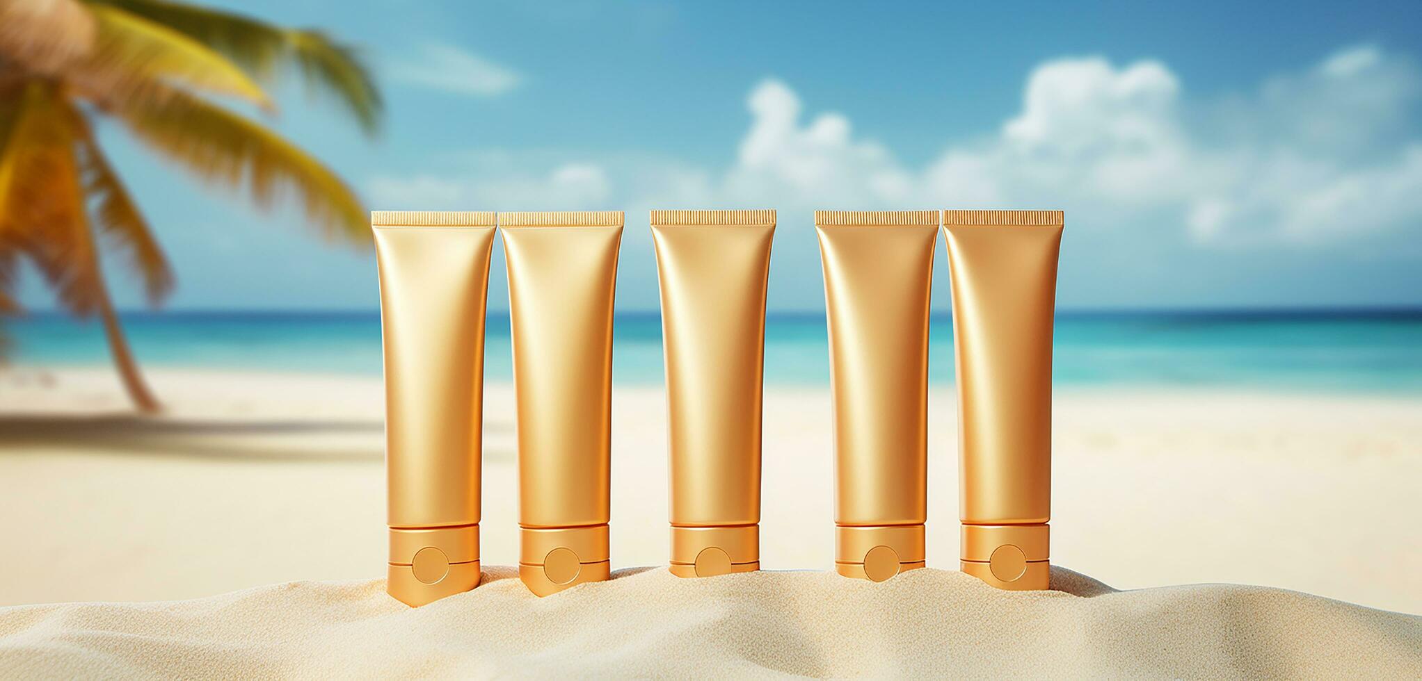 AI generated Generated image sun protection cream product. photo